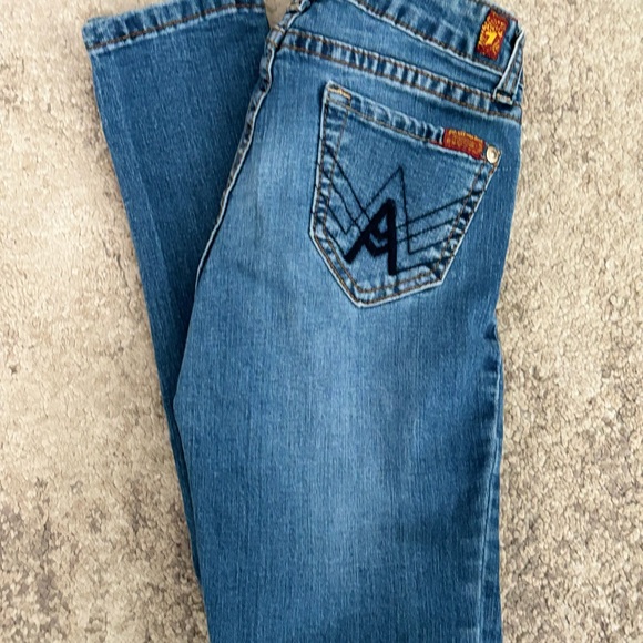 7 for all Mankind Distressed Girls Stretchy Skinny Jeans Size 10 - Picture 3 of 6